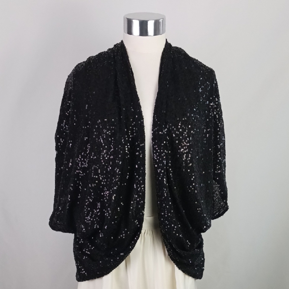 Hartley Black Sequins Cocoon Women's Jacket.